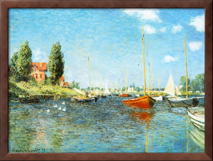 Red Boats At Argenteuil, C.1875-Claude Monet Painting